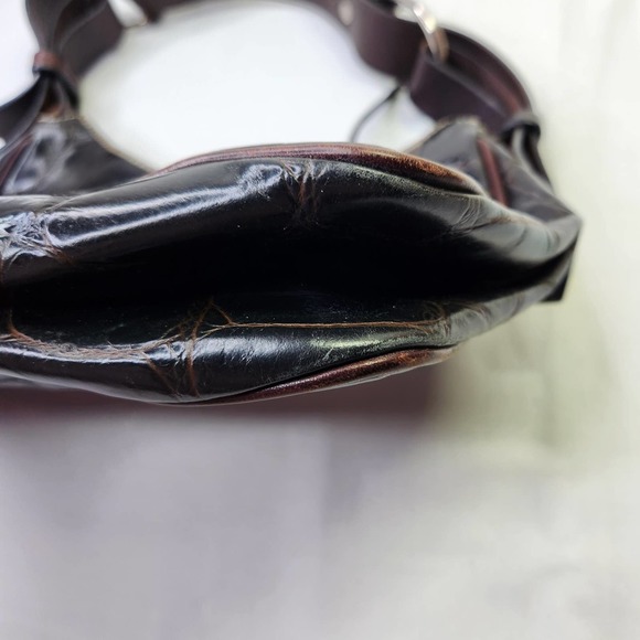 Vintage Dooney & Bourke Alligator Embossed Purse Hand Bag Leather Dark Brown - Picture 9 of 12